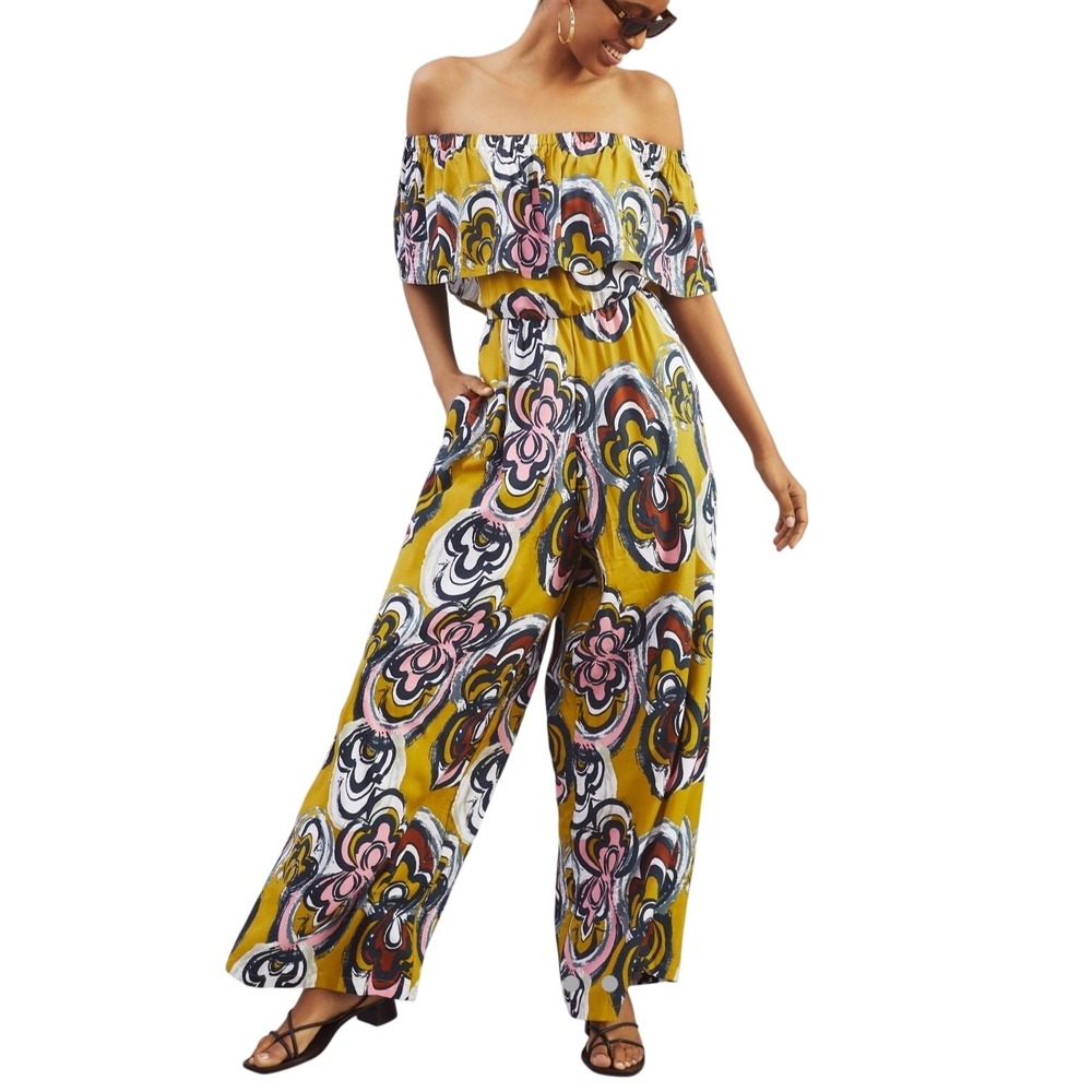 Anthropologie‎ Bel Kazan Lily Jumpsuit, Off The Shoulder, Size S